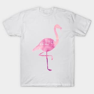 Watercolour Pink Flamingo Pattern T-Shirt